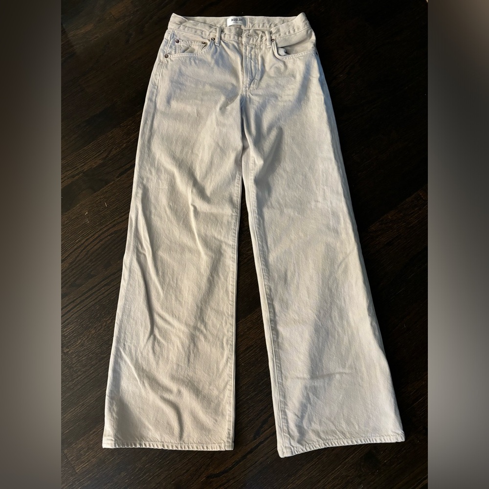 Agolde bell bottom ivory jeans -worn 1x-size 24